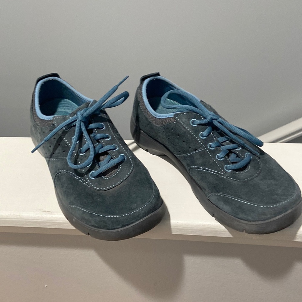 Dansko Teal Suede Lace-Up Sneakers